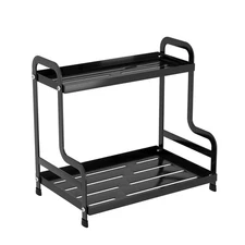 2 Tier Coffee Bar Organizer and Accessories Storage Countertop Shelf for Kitc...
