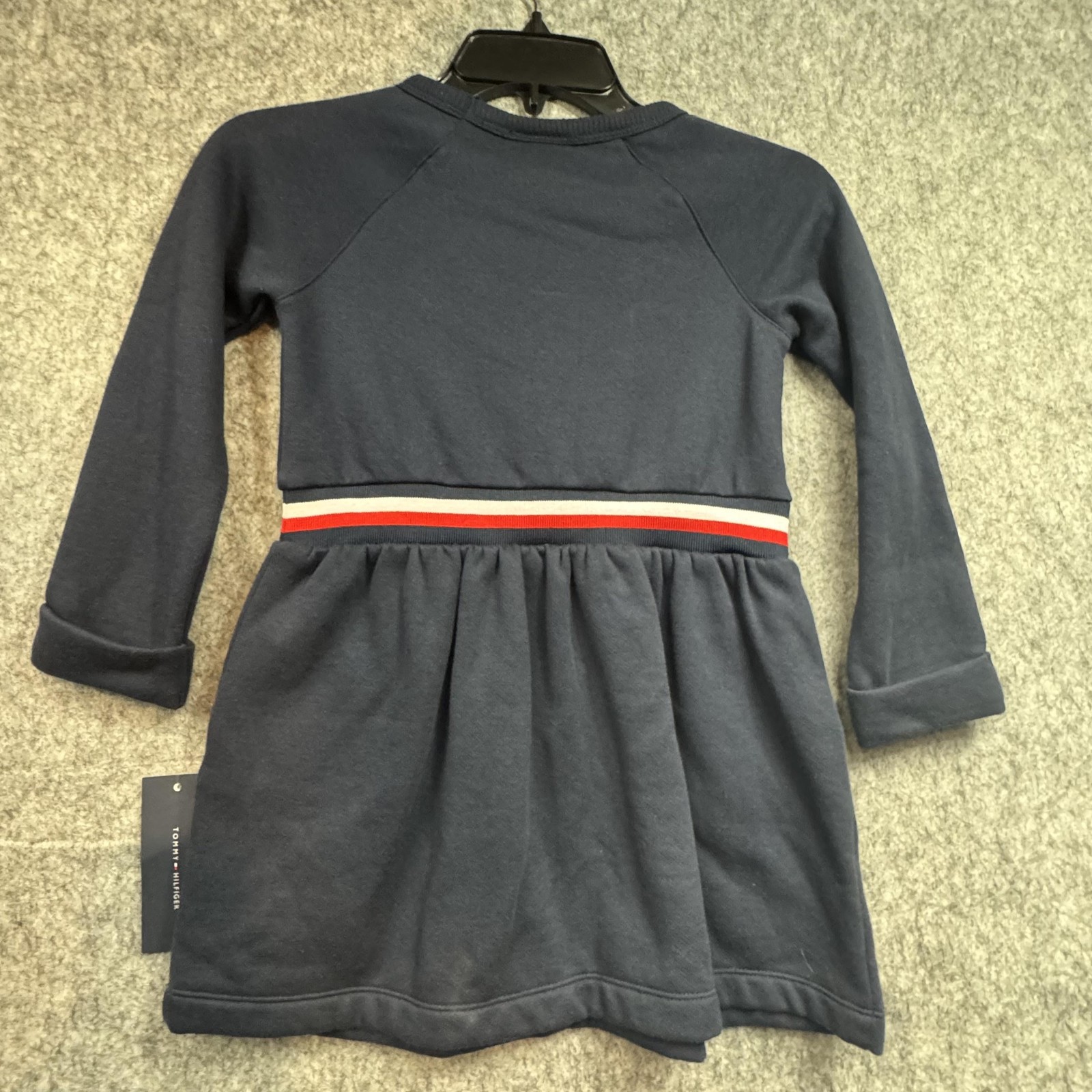 Tommy Hilfiger Sweater Dress Girls 6 Navy Heart Logo Fleece Long Sleeve Casual thumbnail 7