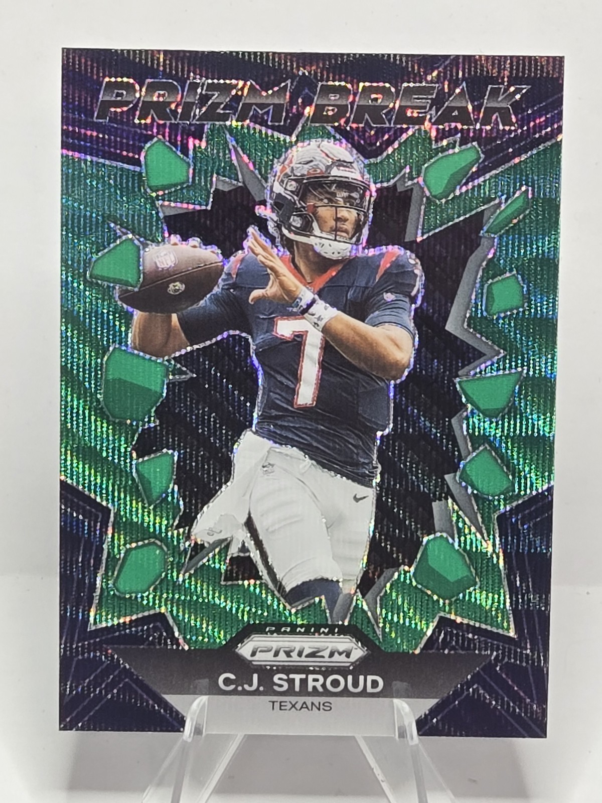 CJ Stroud 2023 Panini Prizm Green Wave Prizm Break Rookie Card #PB-6 Texans 🔥