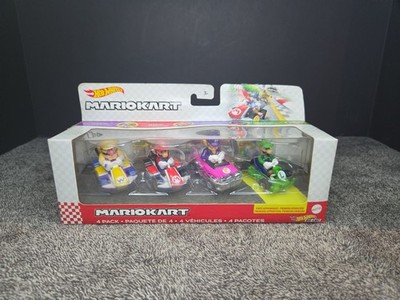 NIB Hot Wheels Mario Kart Diecast Car 4 Pack Wario, Luigi, Mario and Waluigi