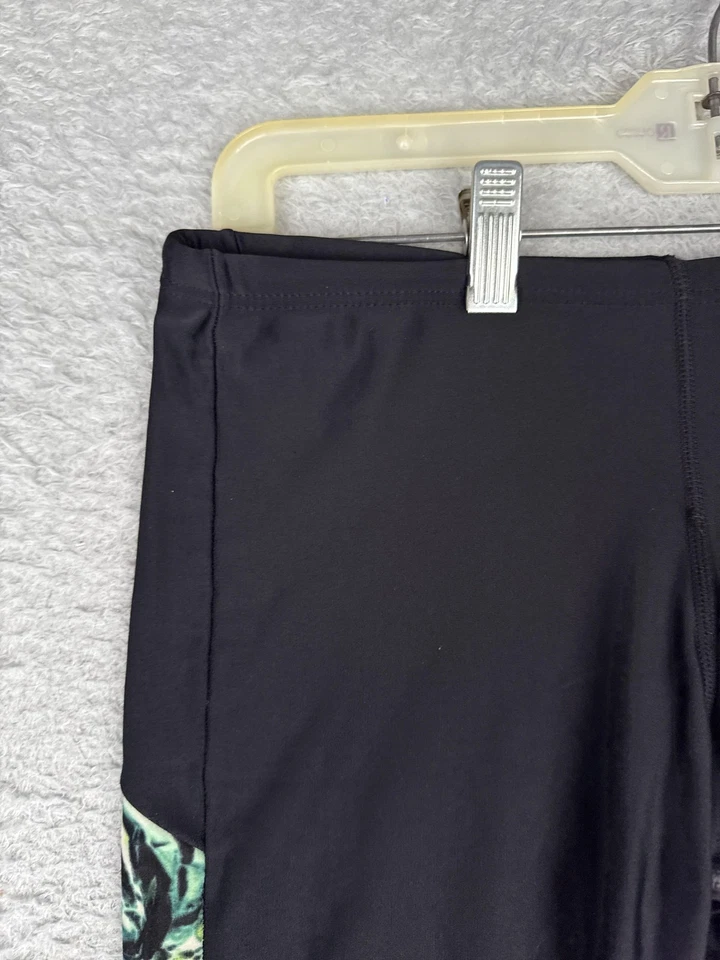 Pantalones Cortos de Natación TYR Para Hombre Pequeños Negros Emisión Verde Azul Estampado Entrenamiento Competición Foto 4 de 4