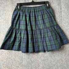 Crewcuts little girl size medium 8-9yrs plaid blue green holiday skirt nwt