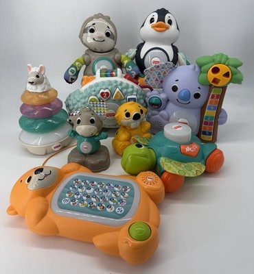 Fisher Price Linkimals Interactive Toys Lot of 9 Sloth Turtle Moose Beaver Work