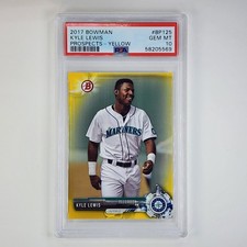 Kyle Lewis 2017 Bowman Prospects Yellow BP125 PSA 10 GEM MT Mariners