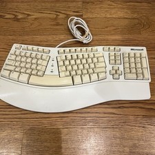 Vintage Microsoft Keyboard Elite X03-51763 Natural PS2 Wired Ergonomic