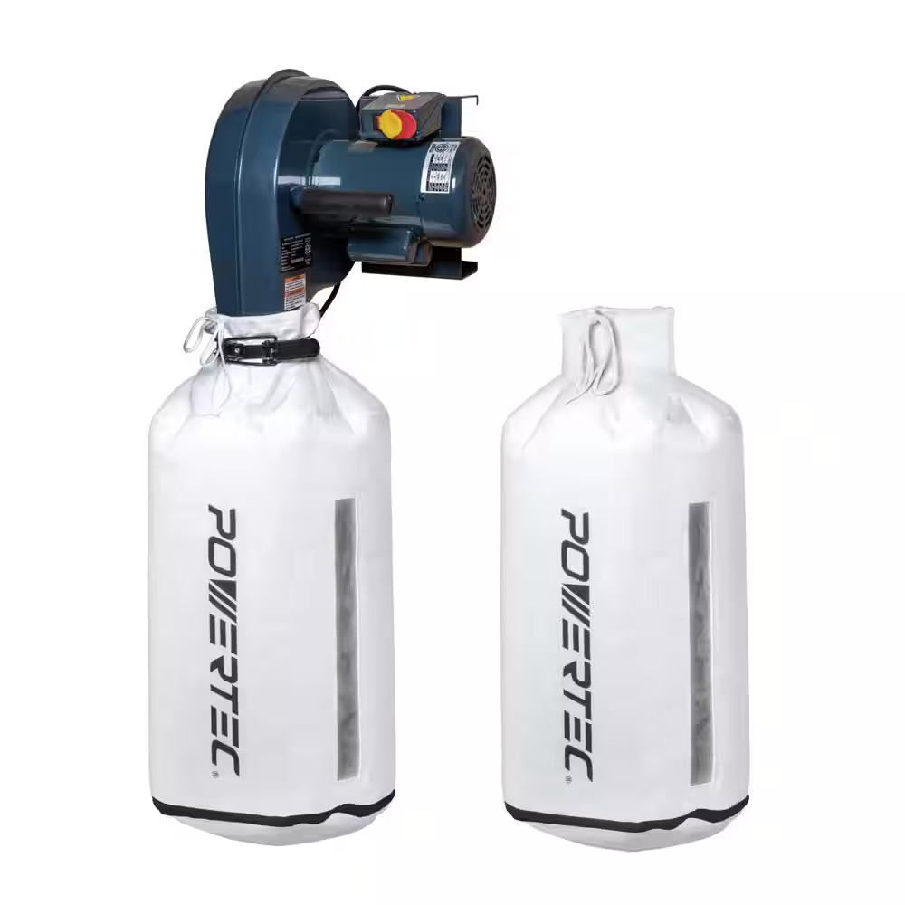 1 HP, 560 CFM Wall Mounted Dust Collector with 1 Micron Dust Collector Bag and 1
