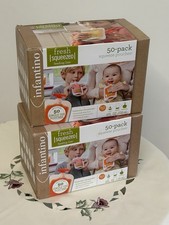 Infantino Fresh Squeezed 2/50 Pack Squeeze Single-Use Baby Food Pouches 4fl oz.