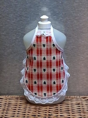 Christmas Trees On Red Plaid Large Dish Soap Bottle Apron