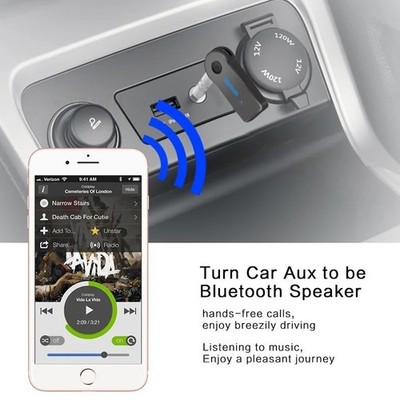 2-in-1 Wireless Bluetooth 5.0 Receiver with 3.5mm Jack for Car Music, AUX A2DP