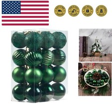 24Pcs Christmas Balls Ornaments for Xmas Christmas Tree - 4 Style Shatterproo...