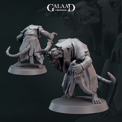 Ratfolk Dual Daggers, Galaad Miniatures, DND, Ratfolk Warband