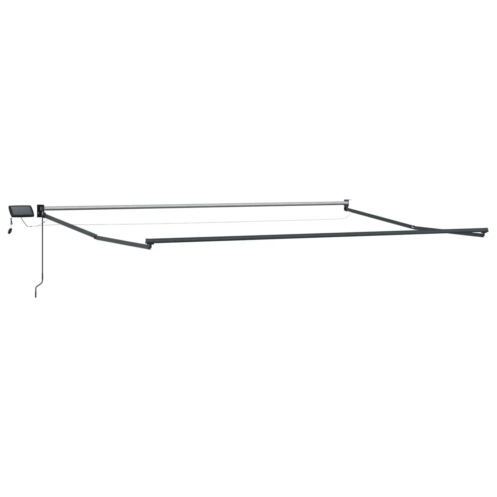 Electric Retractable Awning Frame Anthracite 5 x 3 m Aluminium vidaXL
