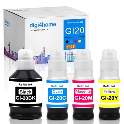 4PK BMCY GI-20 GI20 Ink Bottle Fit for Canon PIXMA G5020 G6020 G7020 MegaTank