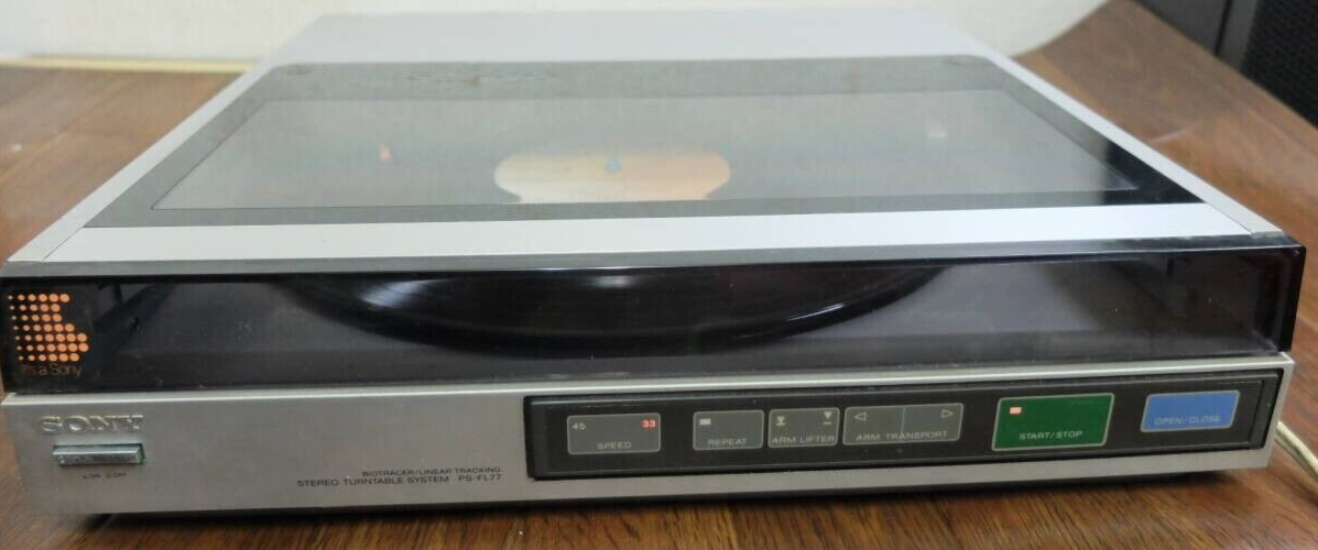 SONY PSFL77 Stereo Turntable Record Player Vintage Silver Body Audio