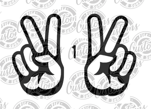Pair - Peace Decal Fits: Wrangler - Jeep Wave Sticker Left and Right Many Colors - Picture 2 of 7