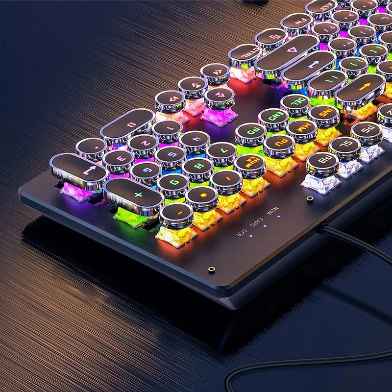 Mechanical Keyboard Blue Black Brown Switch 104 Keys USB Wired Gaming Keyboards