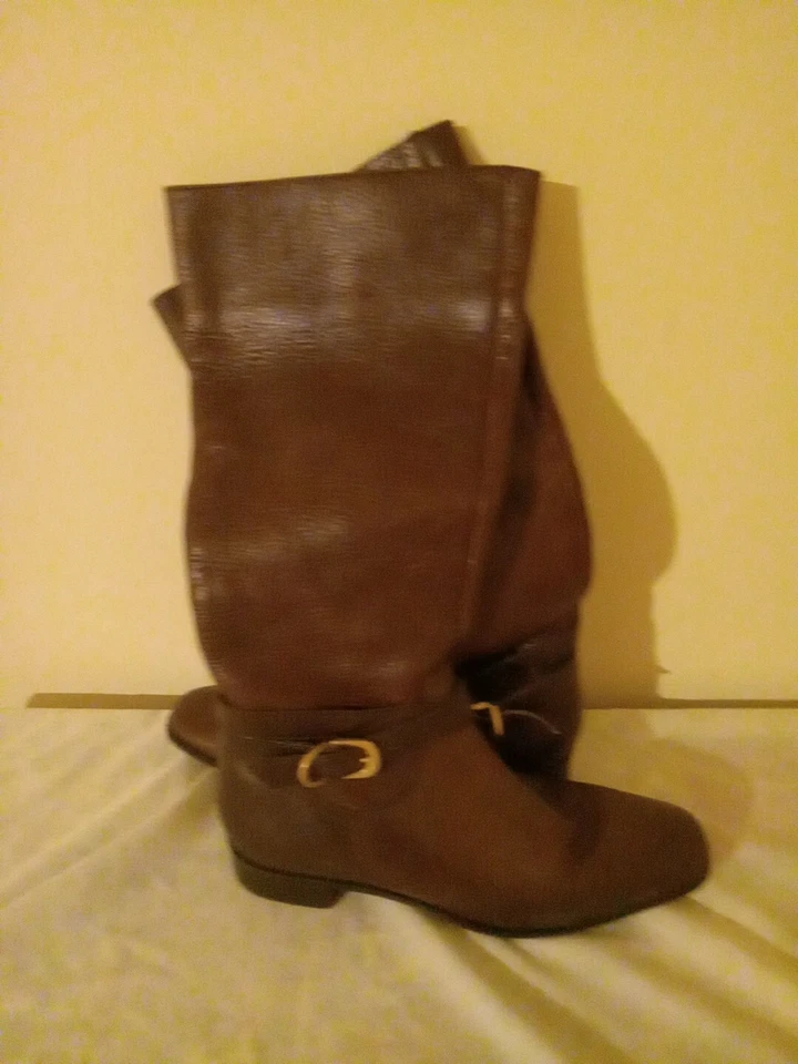 BOTAS DE MONTAR TALBOTS PARA MUJER ARNÉS DE CUERO MARRÓN HASTA LA RODILLA TALLA 6B Foto 3 de 4