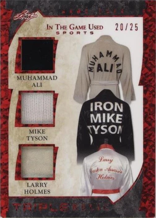 2022 Leaf In The Game Used Sports - Larry Holmes Mike Tyson Muhammad Ali #GTM-02