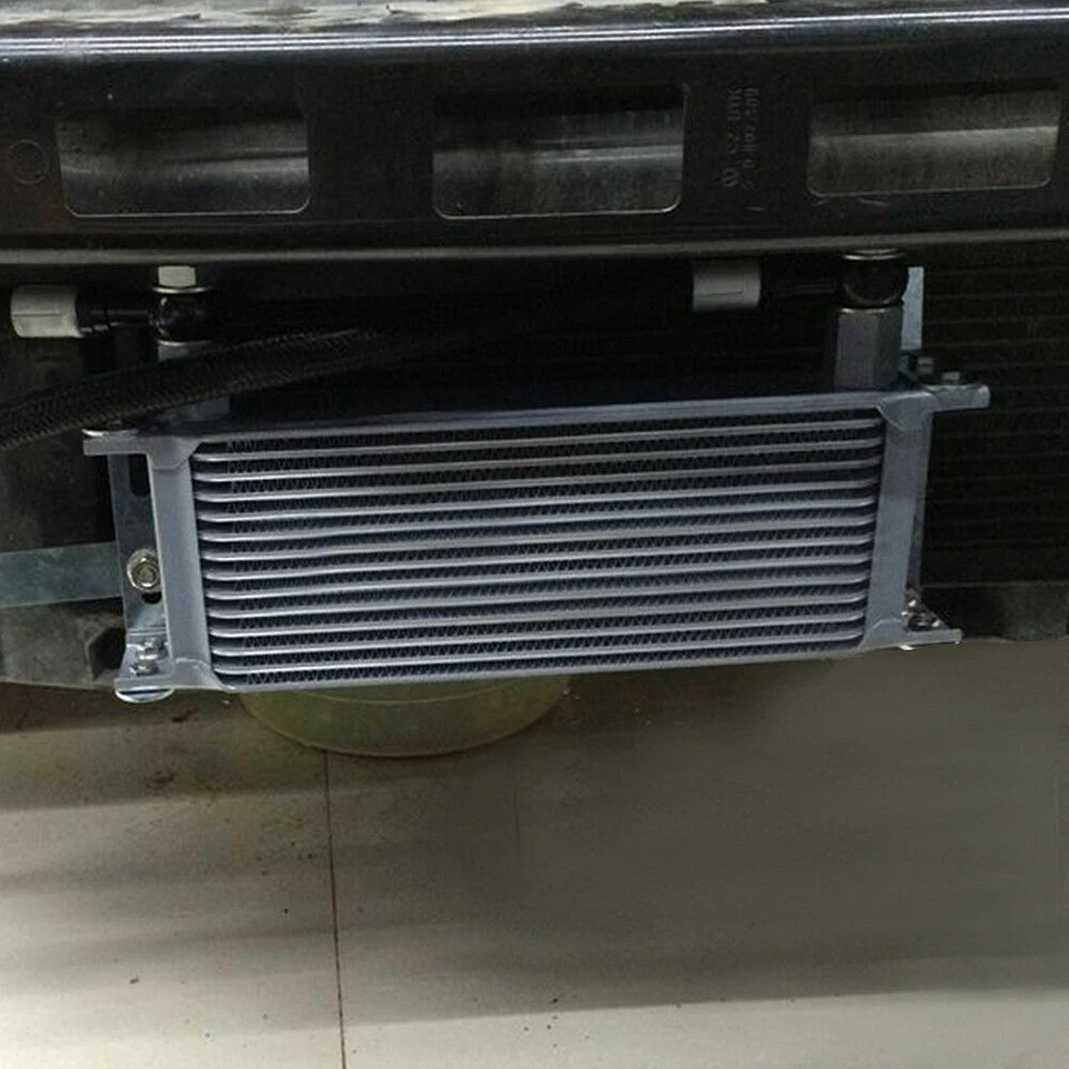 Universal 30 Row 10AN Aluminum Engine Oil Cooler Kit + 7" Fixed Cooling Fan Foto 3 de 4