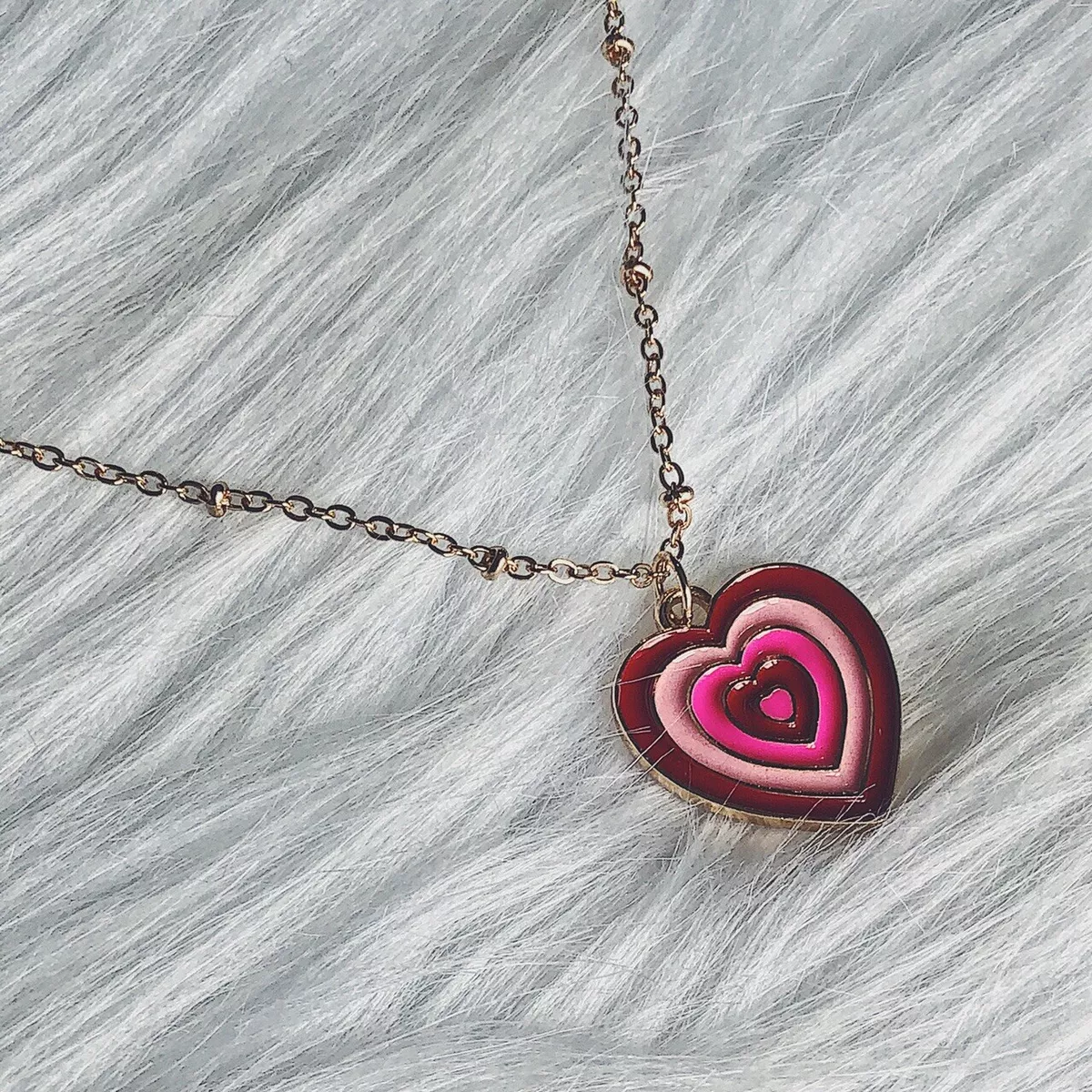 Pink heart deals necklace
