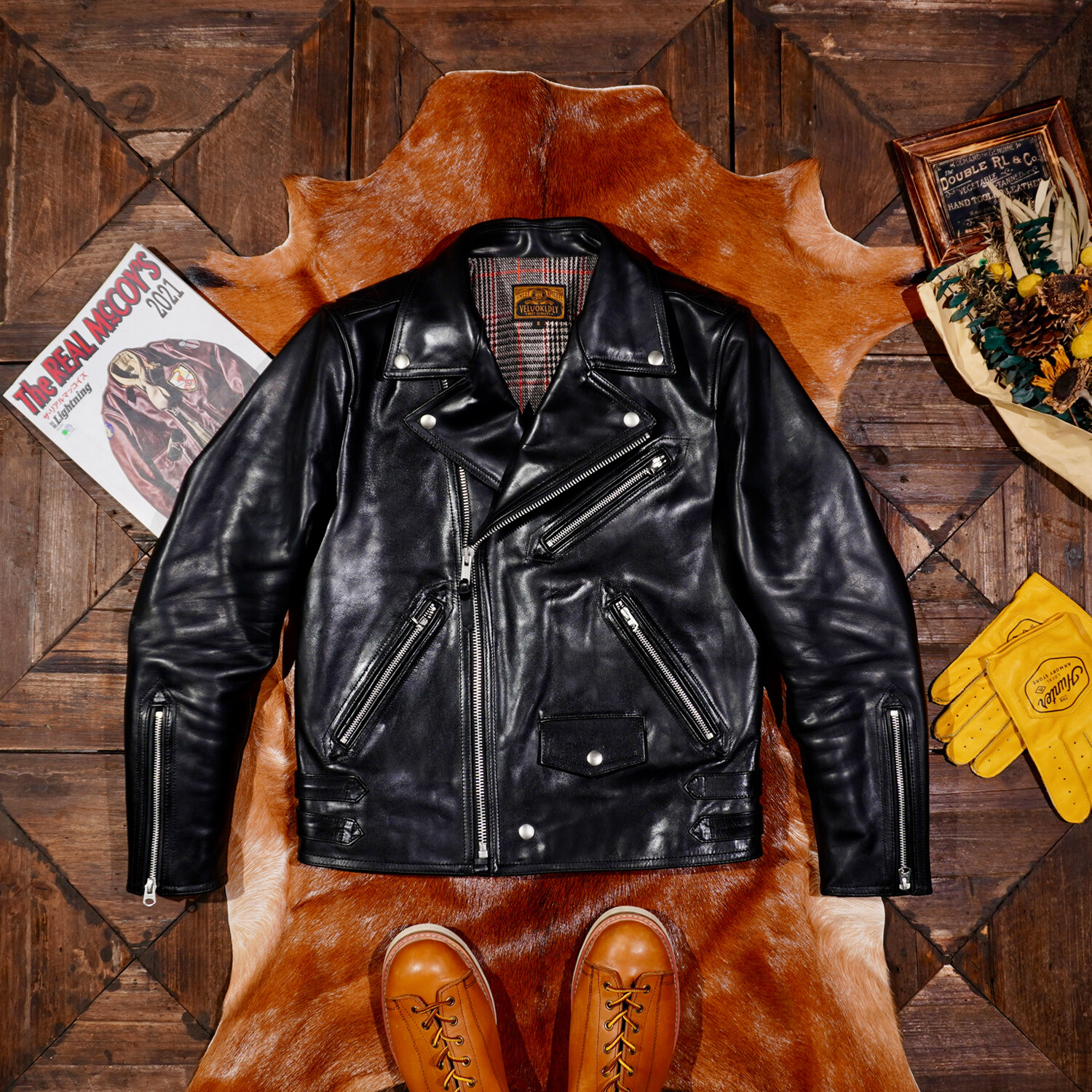 Chaqueta de cuero genuino doble jinete 1,5 mm Batik cuero de caballo clásico 6*13 para hombre