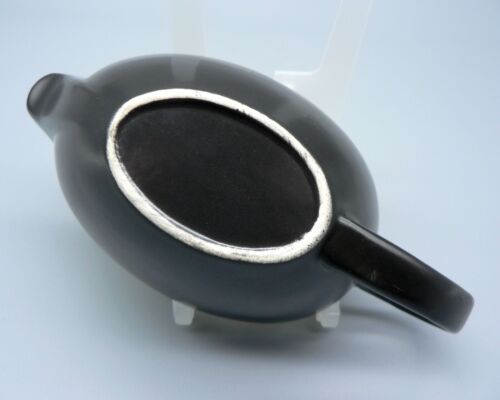 POOLE POTTERY BLACK PEBBLE SAUCEBOAT & STAND C106 MID-CENTURY GRAVY DISH OVAL A1 - Picture 5 of 19