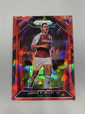 Anwar El Ghazi 2020-21 Panini Prizm EPL Red Cracked Ice #278 Aston Villa