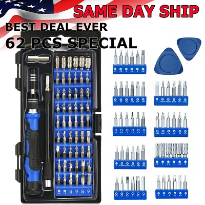 62X Computer Repair Kit Set Tool Laptop PC Precision Screwdriver Torx Smartphone