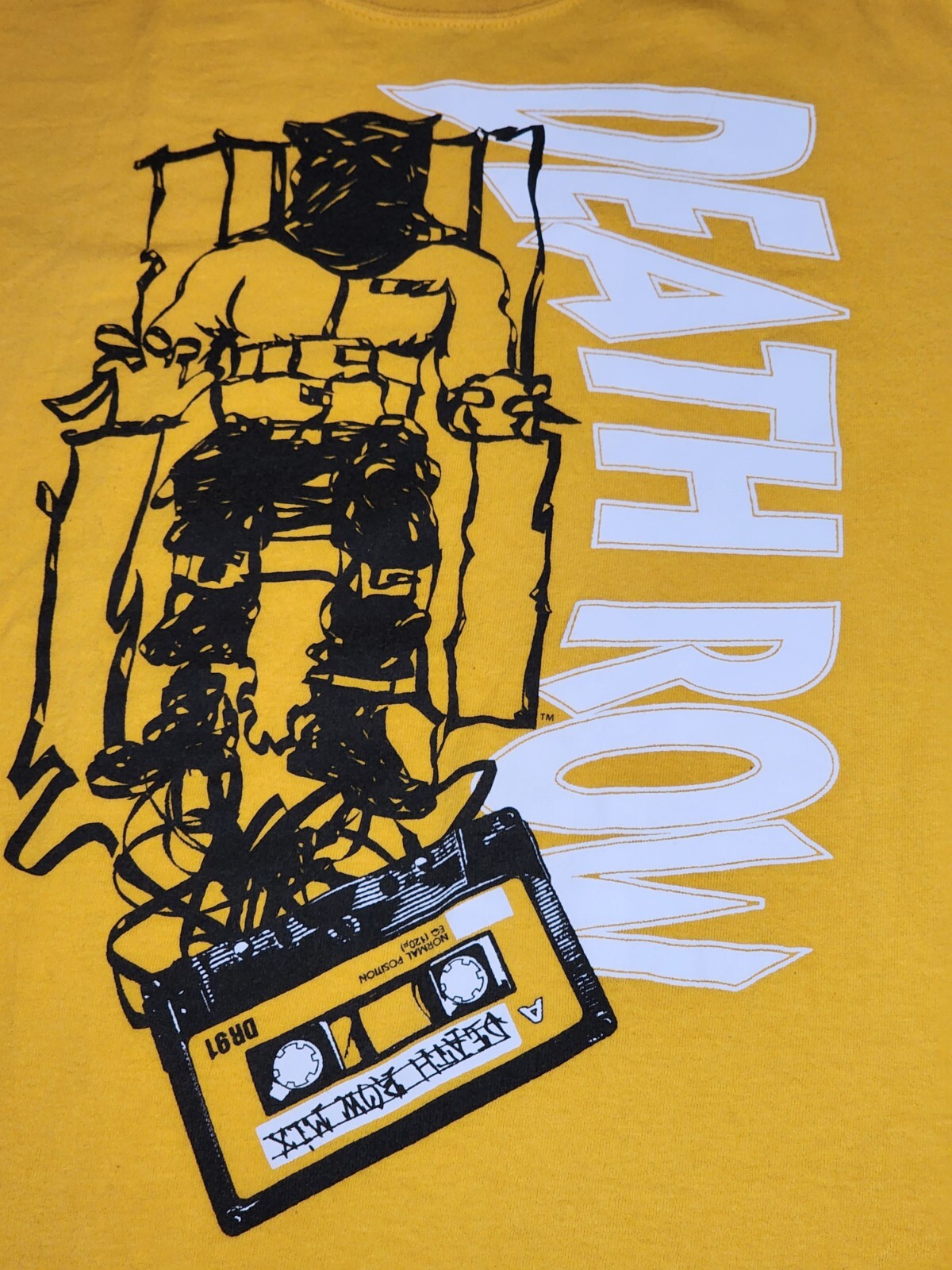 FILA T shirt unisex Death Row Records mixtape giallo dorato S