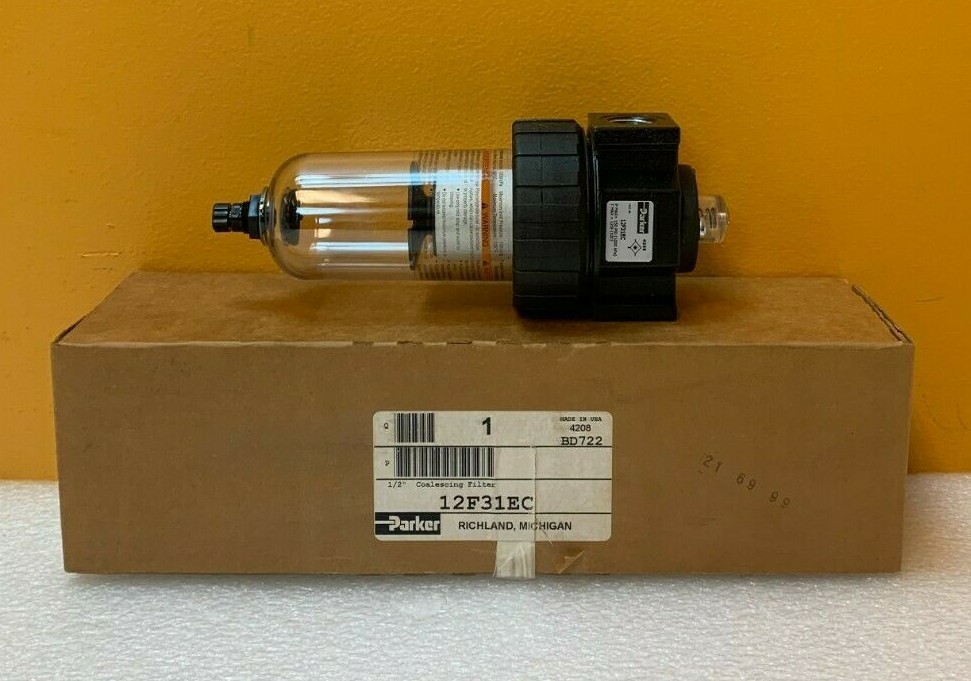 Parker 12F31EC 1/2" NPT, 150 psi, 125°F Max, Coalescing Filter. New in Box!