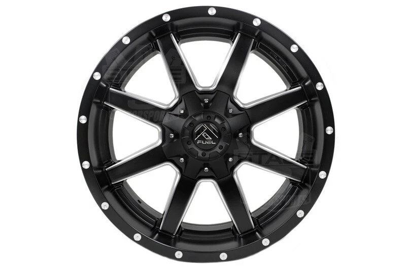 FUEL MAVERICK BLACK MILLED WHEELS RIMS SIERRA RAM SILVERADO 1500 20X9 SET OF 4 Foto 4 de 4