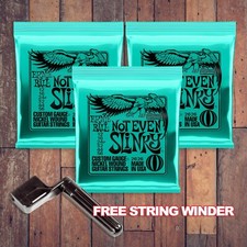 Ernie Ball - Not Even Slinky Electric Guitar Strings 12-56 3 Sets Free Winder