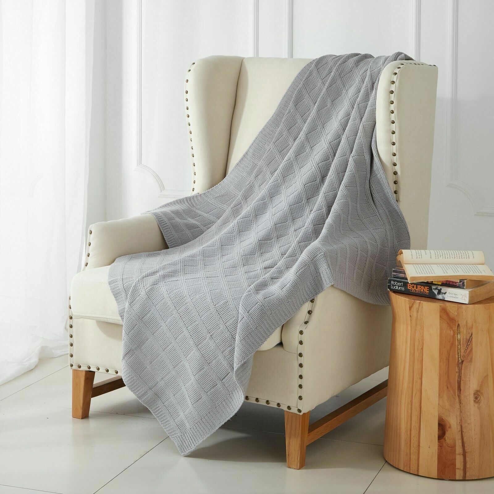 Better Homes & Gardens Grey Chunky Knit Throw eBay