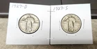 2 Coin Lot - 1927 D & S Standing Liberty Quarters - Better Grade - Full Dates