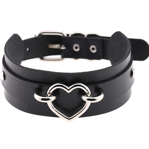 Harajuku Pu Leather Choker Heart Collar 