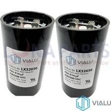 Pack of 2 - VIALU - 430-516 uf/MFD 220-250 VAC Round Start Capacitor 50/60 Hz