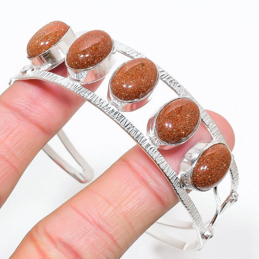 VALENTINO Bracciale regolabile in argento sterling 925 fatto a mano pietra rossa pietra del sole