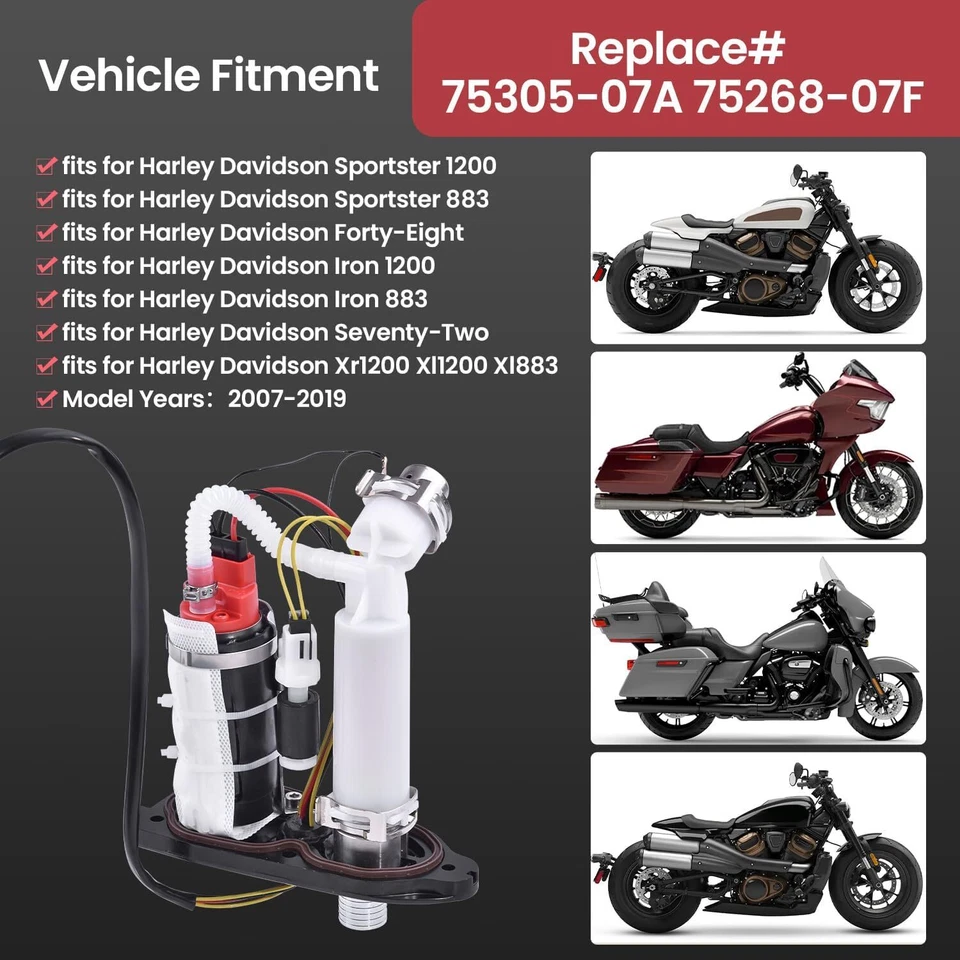 Replacement Fuel Pump Kit For 07-22 Harley Sportster XL 883 1200 75305-07A 82894 - Image 3 of 4