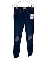 Free People Women's Jeans High Rise Busted Knee Skinny Denim Indigo Sz. 25R NWT