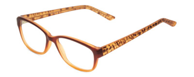 SOHO 1013 Cateye Reading Glasses Amber Brown Beige Fade/Zebra Animal Print 52 mm
