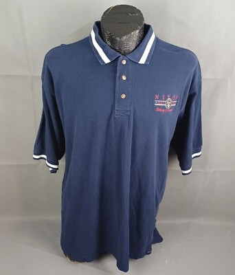 Camp David Polo Shirt Size XXL Mens Nixon Library & Birthplace Blue SS Pullover 