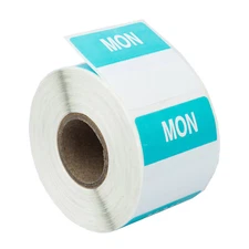MONDAY Day of the Week Labels / Stickers - (2) Rolls of 500 (40mm x 40mm)