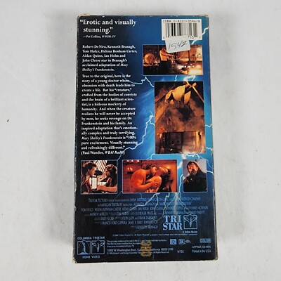 Mary Shelleys Frankenstein VHS Movie 1994 Columbia TriStar Home