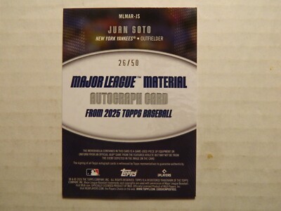 その他 TOPPS major league MATERIAL 2025 Topps Major League Materials Bat Autographed Card of Juan
