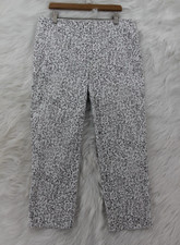 Chico's Women's Cropped Capri Pants Animal Print Black White Cotton Sz 1 US 8 3