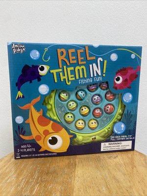 Reel Them In Let's Go Fishing Game 2-4 Players Kids Ages 4+ NEED 2 AA BATTERIES 