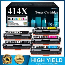 414X 5-Pack Toner with Chip for HP MFP M479fdn M479 Printers 2BK/C/M/Y 