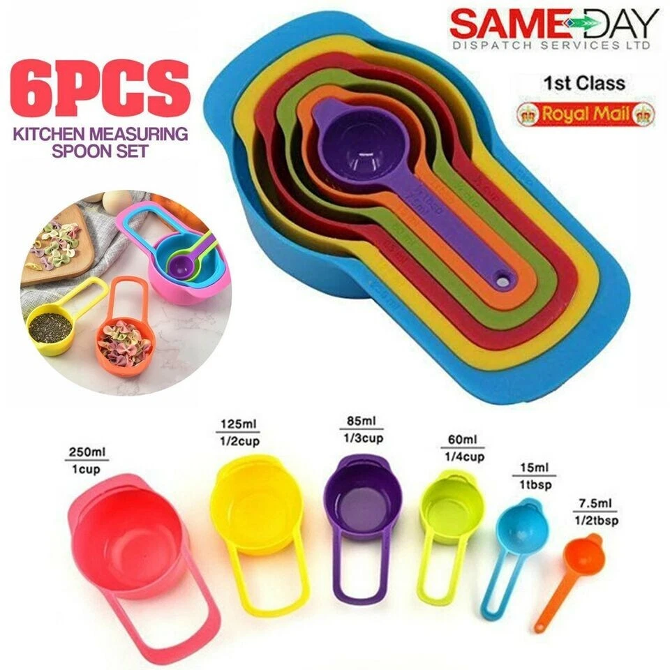 6Pcs Nested Measuring Cup Spoons Set Home Baking Cooking Kitchen Tool Colorful
Opens in a new window