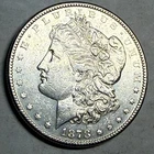 1878-s Morgan silver dollar. AU-UNC, light cleaning, pale. $1.  #ro1