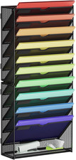 Wall File Holder 11-Tier Hanging Wall File Organizer, for Papers, Files Clipboar